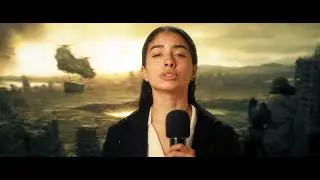 Female Reporter Green Screen Composited Version