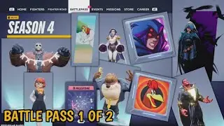 Multiversus. All Season 4 Battle Pass 1 Rewards. Raven Skin, Jason Emote, High School Taz