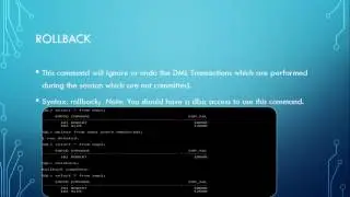 TCL ROLLBACK Command,SQL Basics Tutorial -15