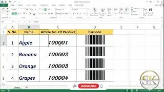 The Easy 😲 Way || How To Make Barcode in Excel || 