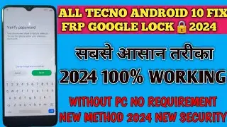 tecno Android 10 fix 2024 | frp Google Lock Bypass New Method without Pc