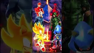 flash and quicksilver & sonic vs marvel and dc #avengers #shorts #viral