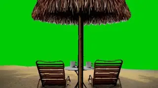 green screen video backgrounds thatch-roof lounge chairs