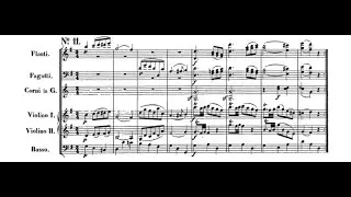 W.A.Mozart - 12 Minuets, KV568, No  11 in G major (w/score)