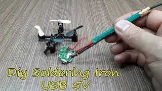 How To make USB Soldering Iron Simple  Port USB 5v - 2A