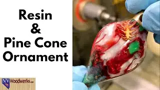 Making a Mini Pinecone and Resin Ornament on the Lathe - St Jude Ornament Challenge 2021
