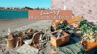 LUXURY BEACH PICNIC DATE | grocery shopping, charcuterie, setup and clean up