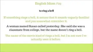 It Doesn't Ring a Bell (English Idiom Meaning)