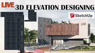 Commercial building two face 3d Elevation Designing | Live SketchUp Architectural