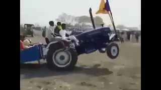 Funny tractor trolley stunt | people falls