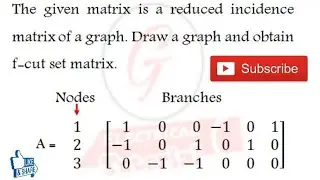 16.Development of Cut Set Matrix  or Fundamental Cutset Matrix From Given Reduced Incidence Matrix