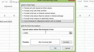 Excel  2013 Tutorial - How to Highlight Days between Two Dates