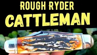 Rough Ryder Cinnamon Bone Cattleman Pocket Knife