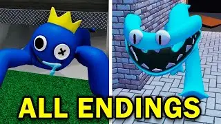 Rainbow Friends: Chapter 1 and 2 - All Endings (Roblox Showcase)