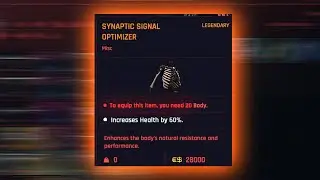 SYNAPTIC SIGNAL OPTIMIZER Location - Legendary Skeleton Cyberware in Cyberpunk 2077