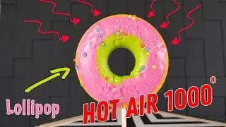 Experiment: Hot Air 1000 degree vs Spider men and Lollipop Donuts