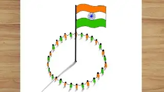 Independence day drawing | How to draw indian flag | Independence day poster