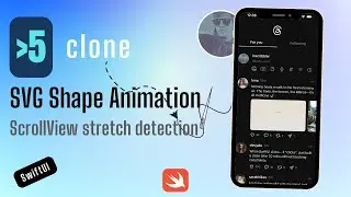 Clone SwiftUI Threads App | Part 5 | Logo Animation, Scroll Stretch Detection & Custom Shape