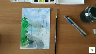 Как нарисовать морской пейзаж? Уроки рисования акварелью. Скетчинг для начинающих