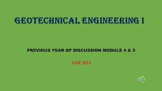 GEOTECHNICAL ENGINEERING I - JUNE 2023