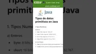 Tipos de datos Primitivos en Java #programacion #java #cursodejava