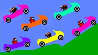 Thor Vs Among Us Car Race in Algodoo