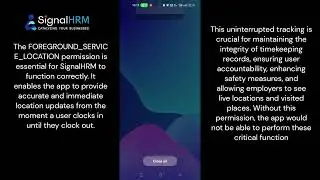 SignalHRM: Essential Use of FOREGROUND_SERVICE_LOCATION Permission for Continuous Location Tracking