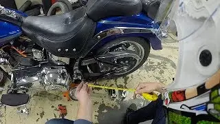 How to square/adjust final drive belt tension on your Harley Davidson Softail at Joe's Garage