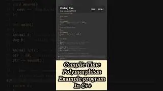 Complie Time Polymorphism Example program in c++ 