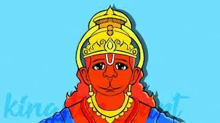 Hanuman illustration in blender 2.90 greases pencil