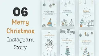 Motion Graphic Animation | After Effects Templates | Doodle Christmas Instagram Story Pack