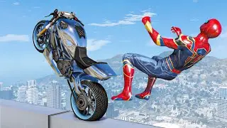 GTA 5 IRON SPIDERMAN Epic Ragdoll, Fails Ep. 22 (Ragdolls Physics)