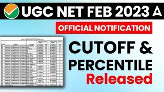 UGC NET CUT OFF 2023 | UGC NET PERCENTILE 2023 Released | UGC NET RESULT 2023