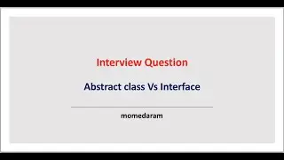 Abstract Class Vs Interface In java