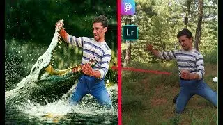 fighting boy and crocodile photo editing PicsArt Maghrmach photo editing tutorial