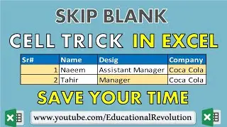 skip blank cell trick in excel ~ SAVE YOUR TIME