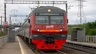 Эксклюзив!!! Электропоезд ЭД9Э-0061 следует с ЭП3Д-0071 по О.П Приволжский и приветливая бригада