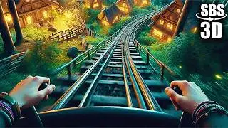 VR Magic Night Roller Coaster VR Video 3D SBS