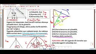 5-)M8 Üçgen (Üçgenin Yardımcı Elemanları) Yükseklik  1