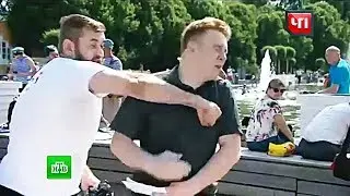 Напали на корреспондента НТВ в прямом эфире