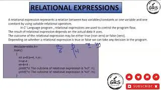 C-019 Relational Operators and Relational Expressions in C