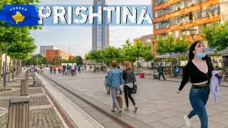 Pristina walking tour - Life in Kosovo City tour 4K Travel ,Balkan walk