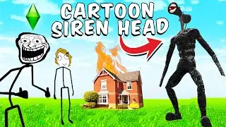 Trollge Sims meet Cartoon Siren Head! (Garry's Mod)