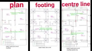 28 × 40 house plan Footing centre line drawings