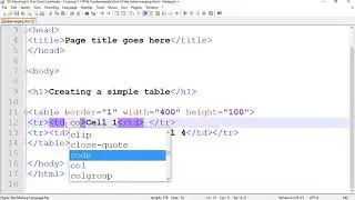 Table Colspan HTML coding