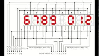 Scrolling Numbers in a Cluster of Seven Segment Displays using Arduino