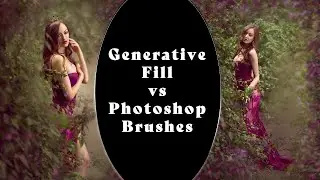 Photoshop Foliage Brushes vs GENERATIVE FILL | Photoshop Brushes | Digital Painting