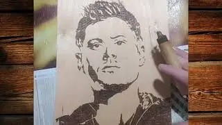 Jensen Ackles   wood burning