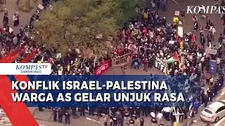 Warga AS Pro Palestina Gelar Aksi Demo di Depan Gedung Konsulat Israel di New York