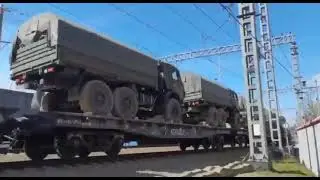 Потрібен розголос.Ешелон техніки окупантів рухається у напрямку України із Сочі.
